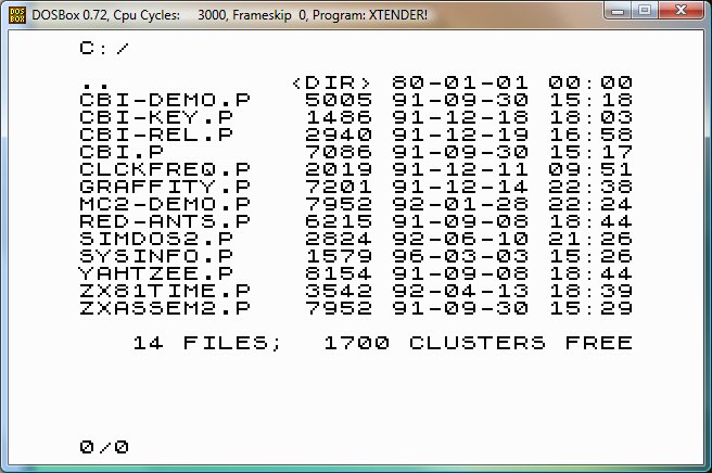 Emulación del ZX-81 ejecutándose en un emulador de DOS