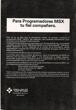 Contraportada del libro Guía del programador MSX